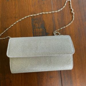 Silver evening clutch purse (almost new)